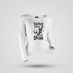 Eduthen Paaru Ottam Women's Long Sleeve T-Shirt in White Color