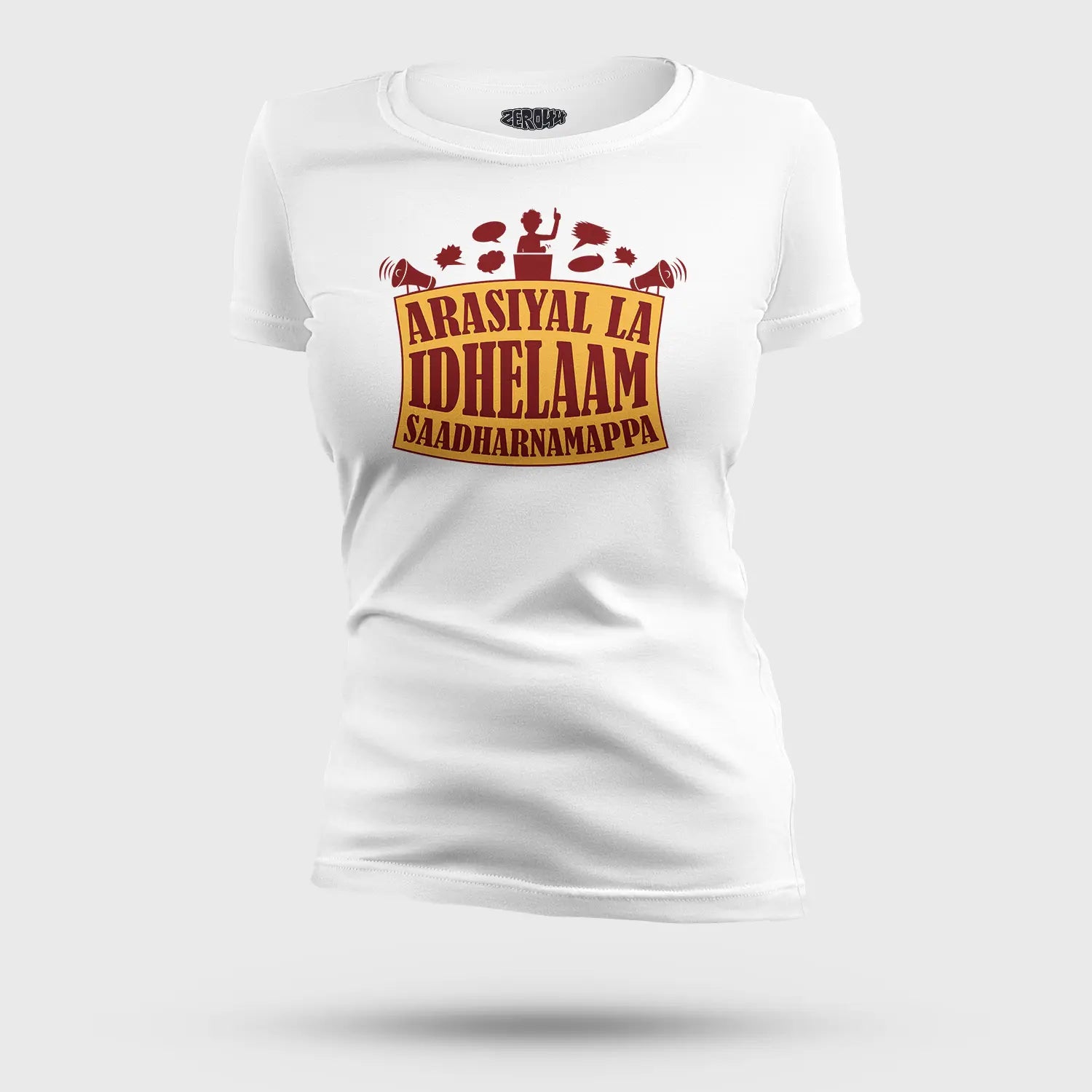 Arasiyal La Idhellam Saadharnamappa Women's T-Shirt in White Color