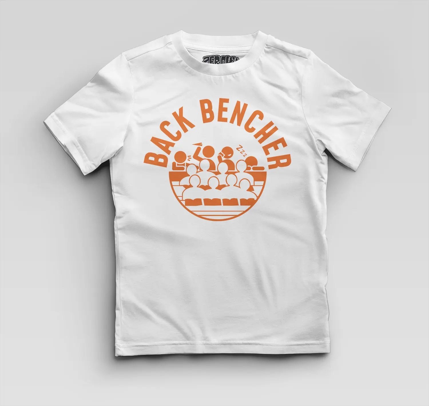 Back Bencher Boys Round Neck T-Shirt in White Color