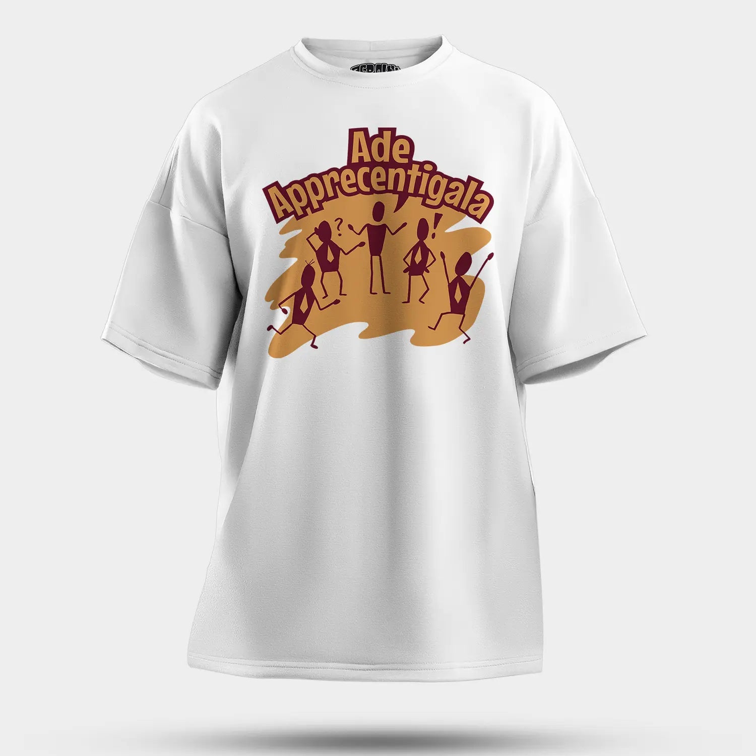 Ade Apprecentingala Men/Unisex Oversized T-Shirt in White Color