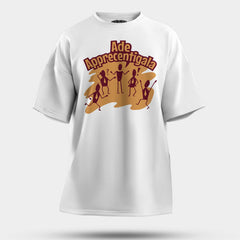 Ade Apprecentingala Men/Unisex Oversized T-Shirt in White Color