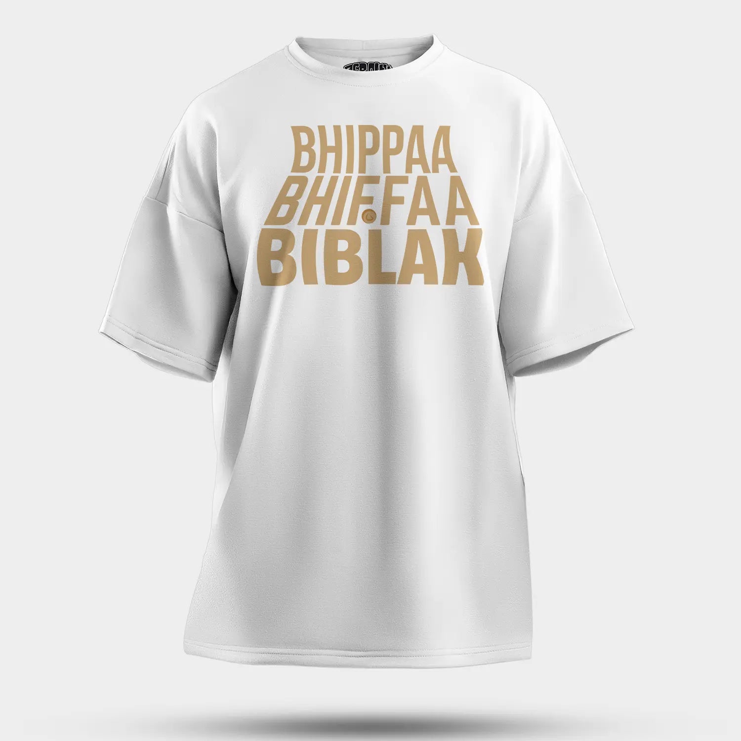 Bhippa Bhiffa Biblak Men/Unisex Oversized T-Shirt in White Color