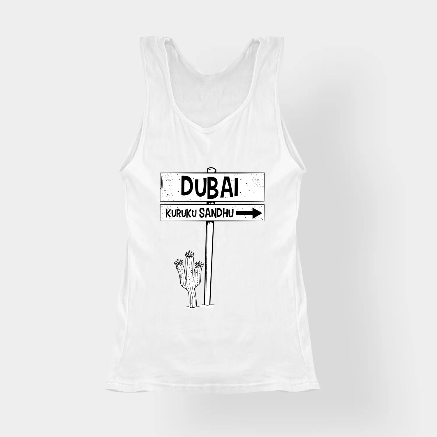 Dubai Kuruku Sandhu Women's Tank Top in White Color