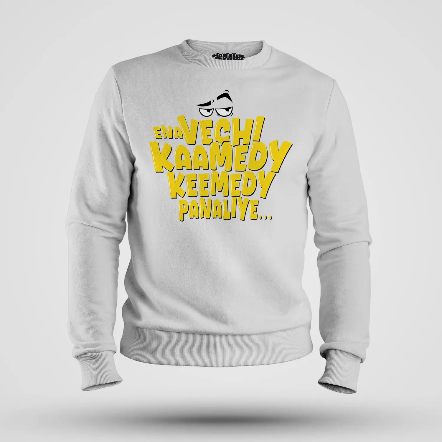 Ena Vechi Kaamedy Keemady Panaliye Men/Unisex Sweatshirt in White Color