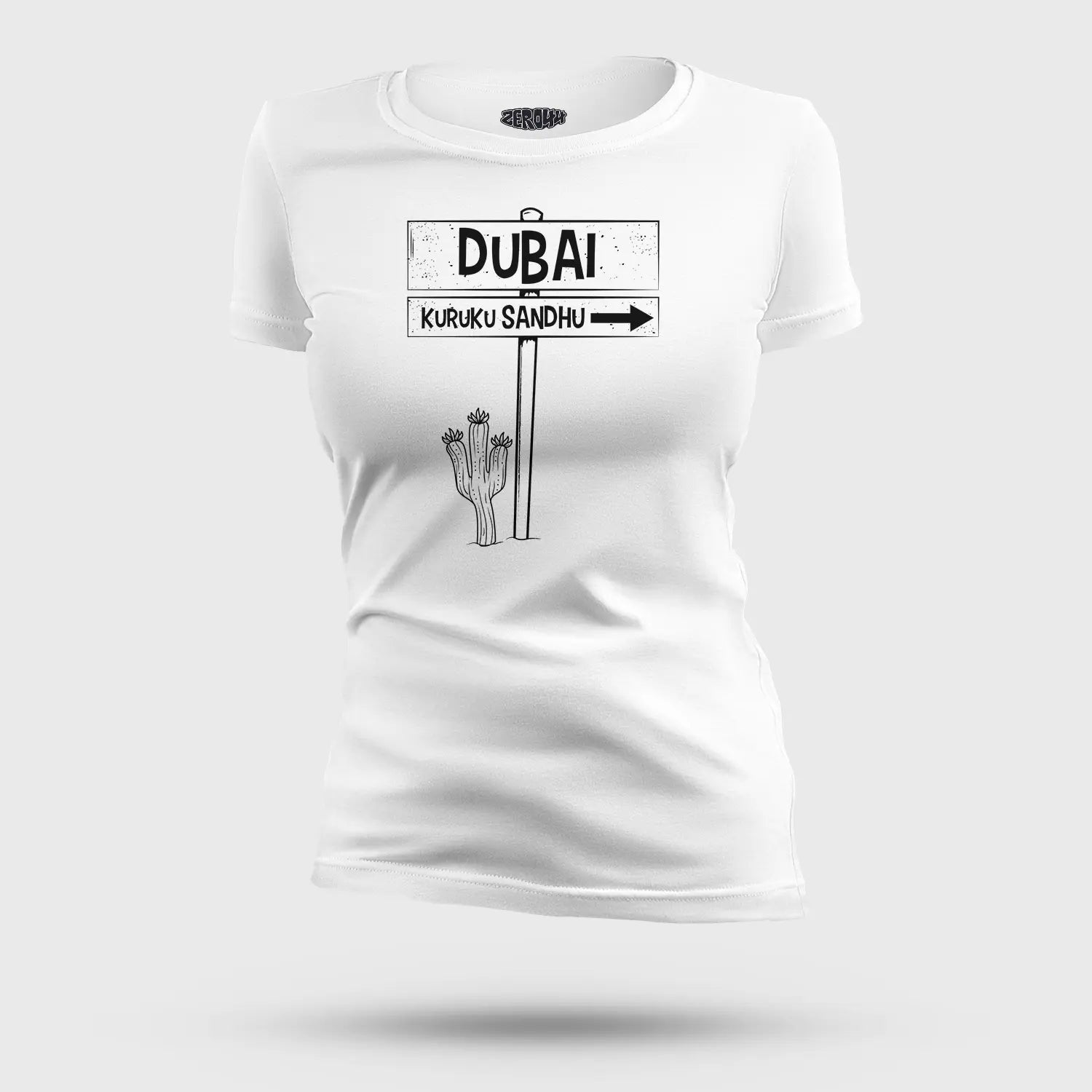 Dubai Kuruku Sandhu Women's T-Shirt in White Color