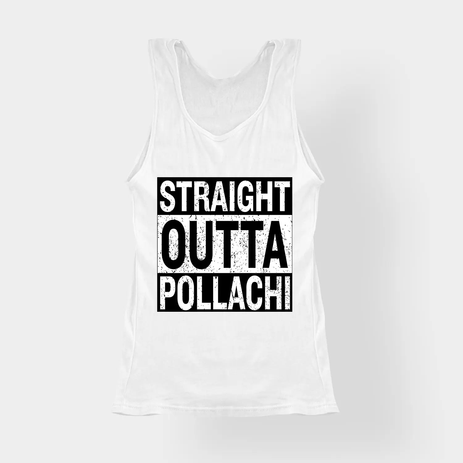 Straight Outta Pollachi Women's Tank Top in White Color