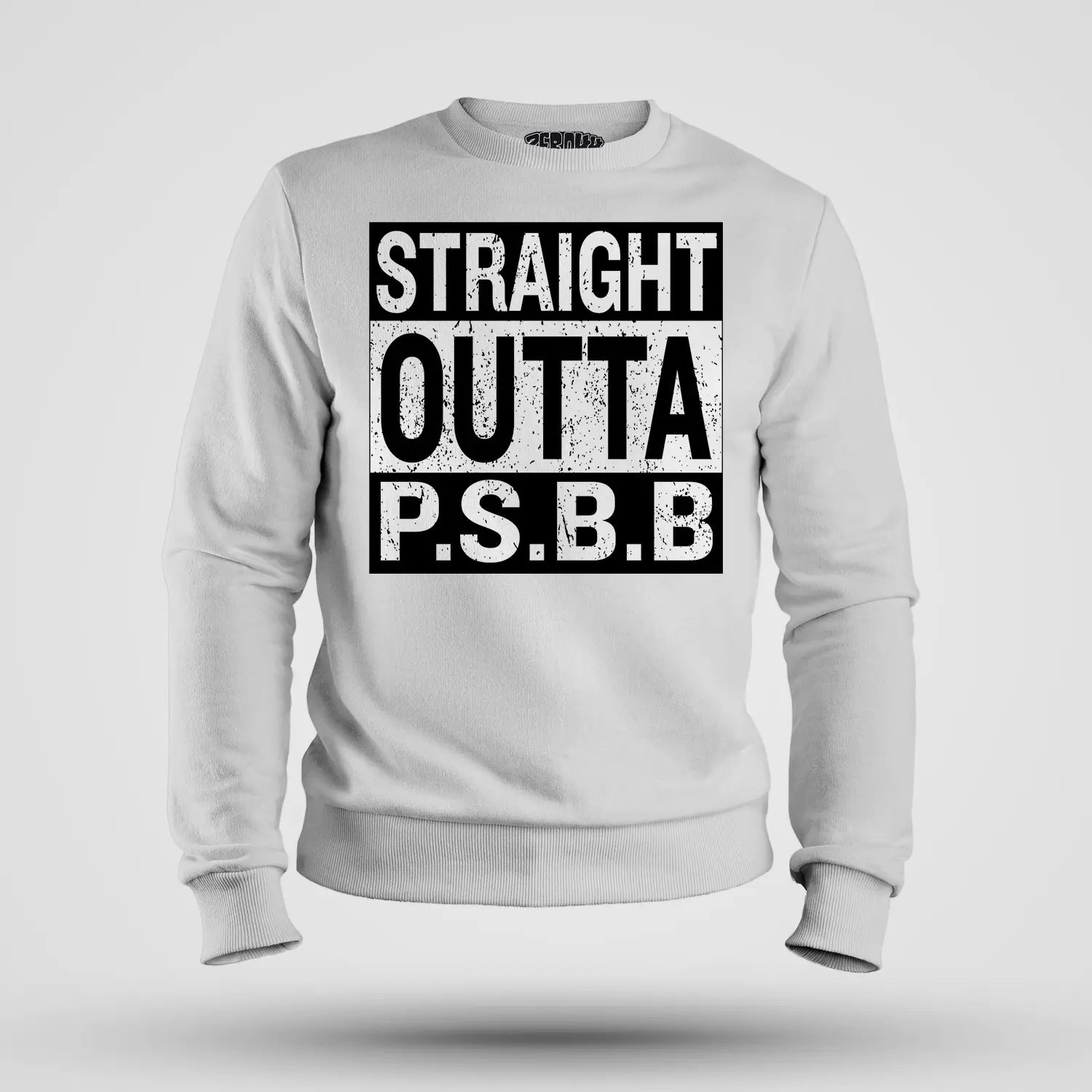 Straight Outta Psbb Men/Unisex Sweatshirt in White Color