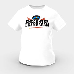 Encounter Ekambaram Girls Round Neck T-Shirt in White Color
