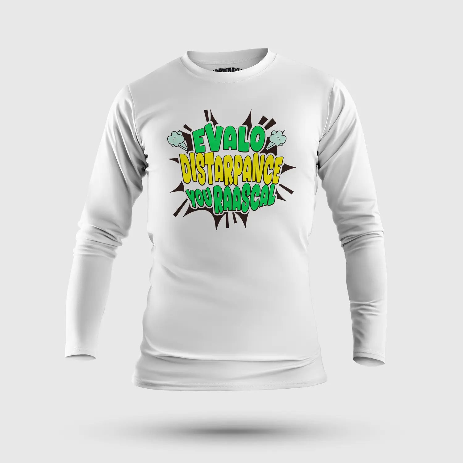 Evalo Distarpance You Raascal Men/Unisex Long Sleeve T-Shirt in White Color