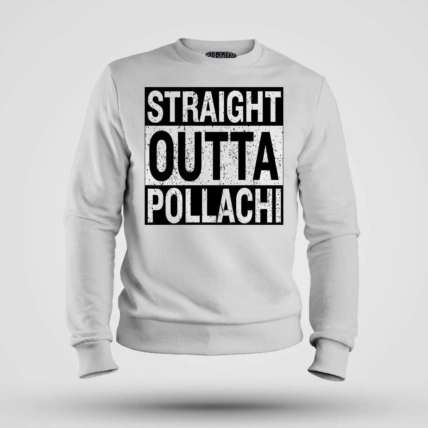 Straight Outta Pollachi Men/Unisex Sweatshirt in White Color