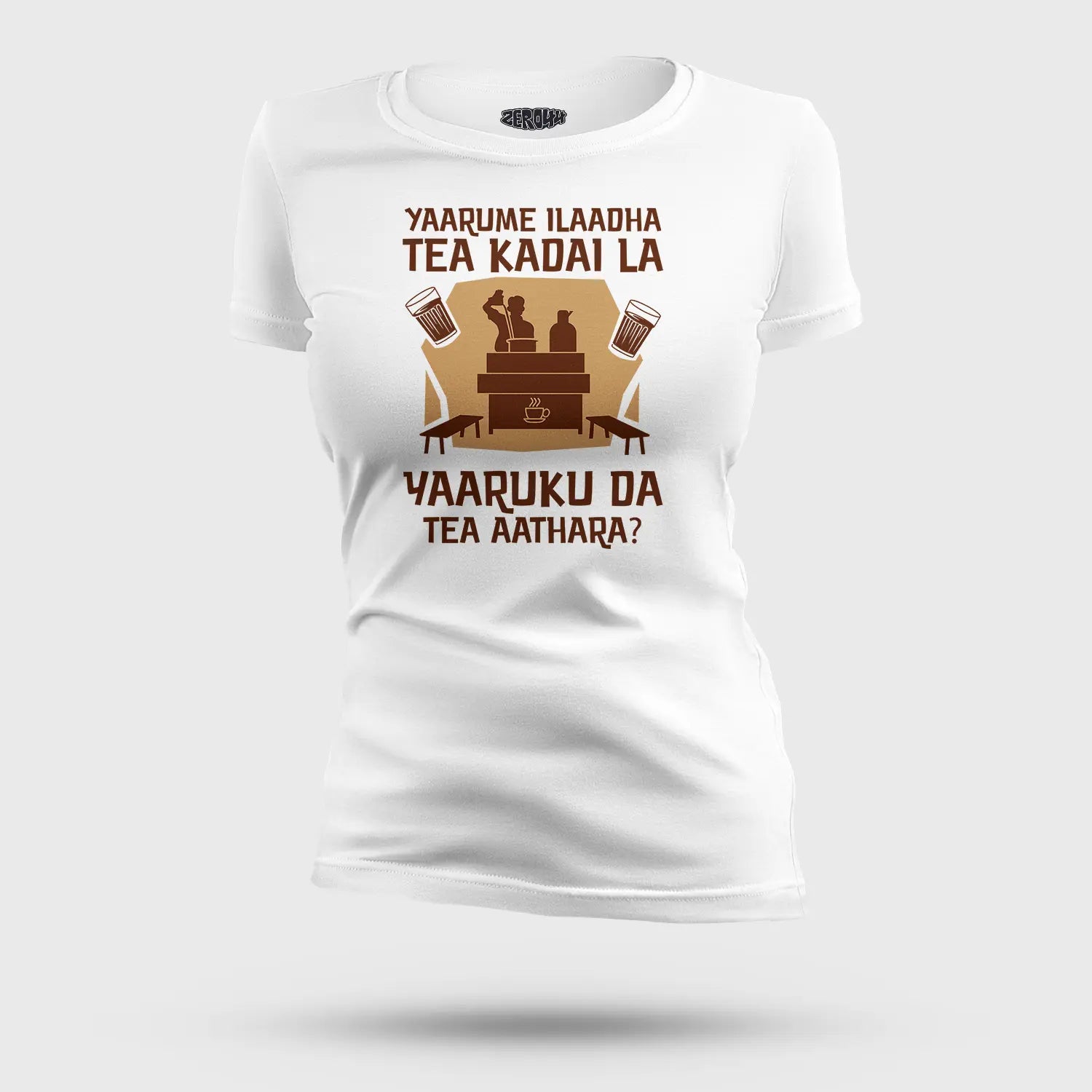 Yaarume Ilaadha Tea Kadai La Yaaruku Da Tea Aathara? Women's T-Shirt in White Color