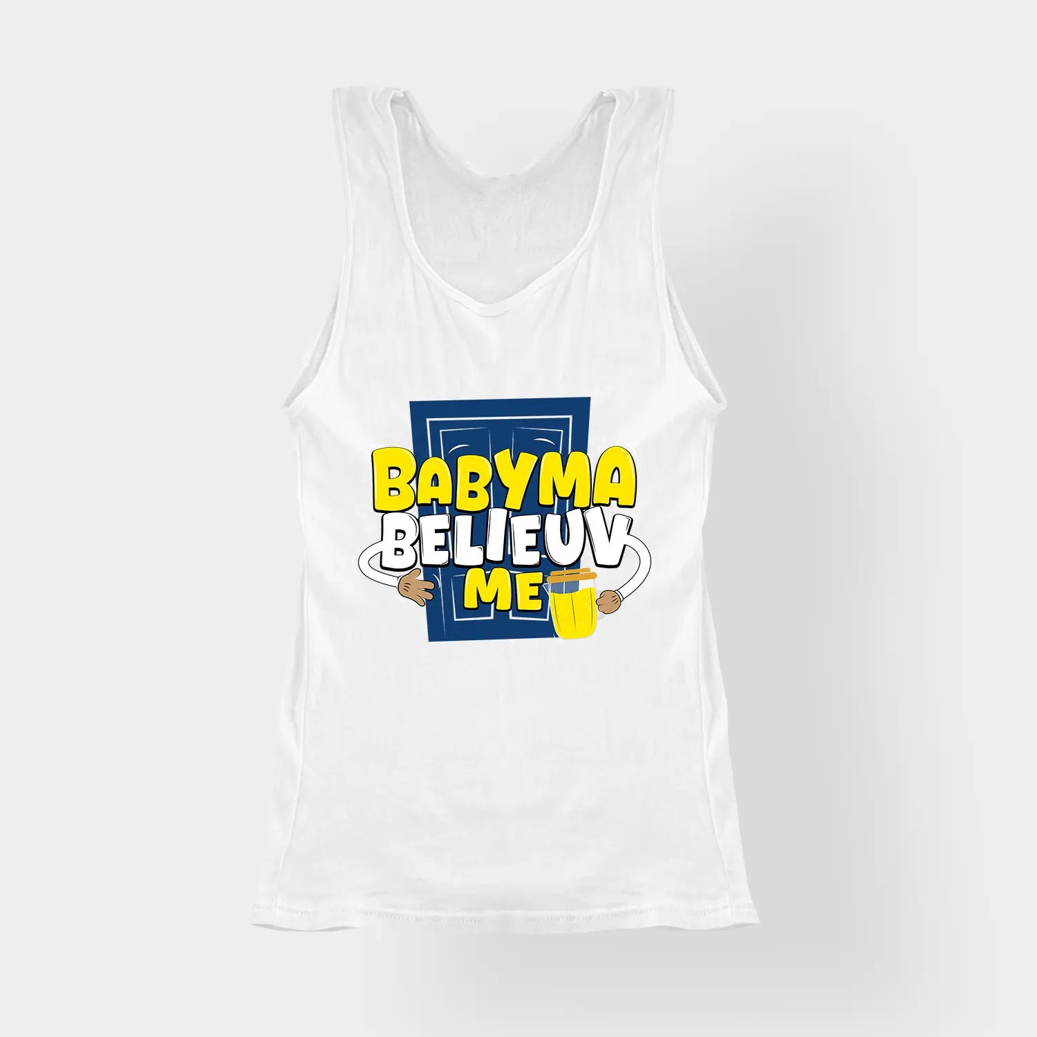 Babyma Belieuv Me Women's Tank Top in White Color
