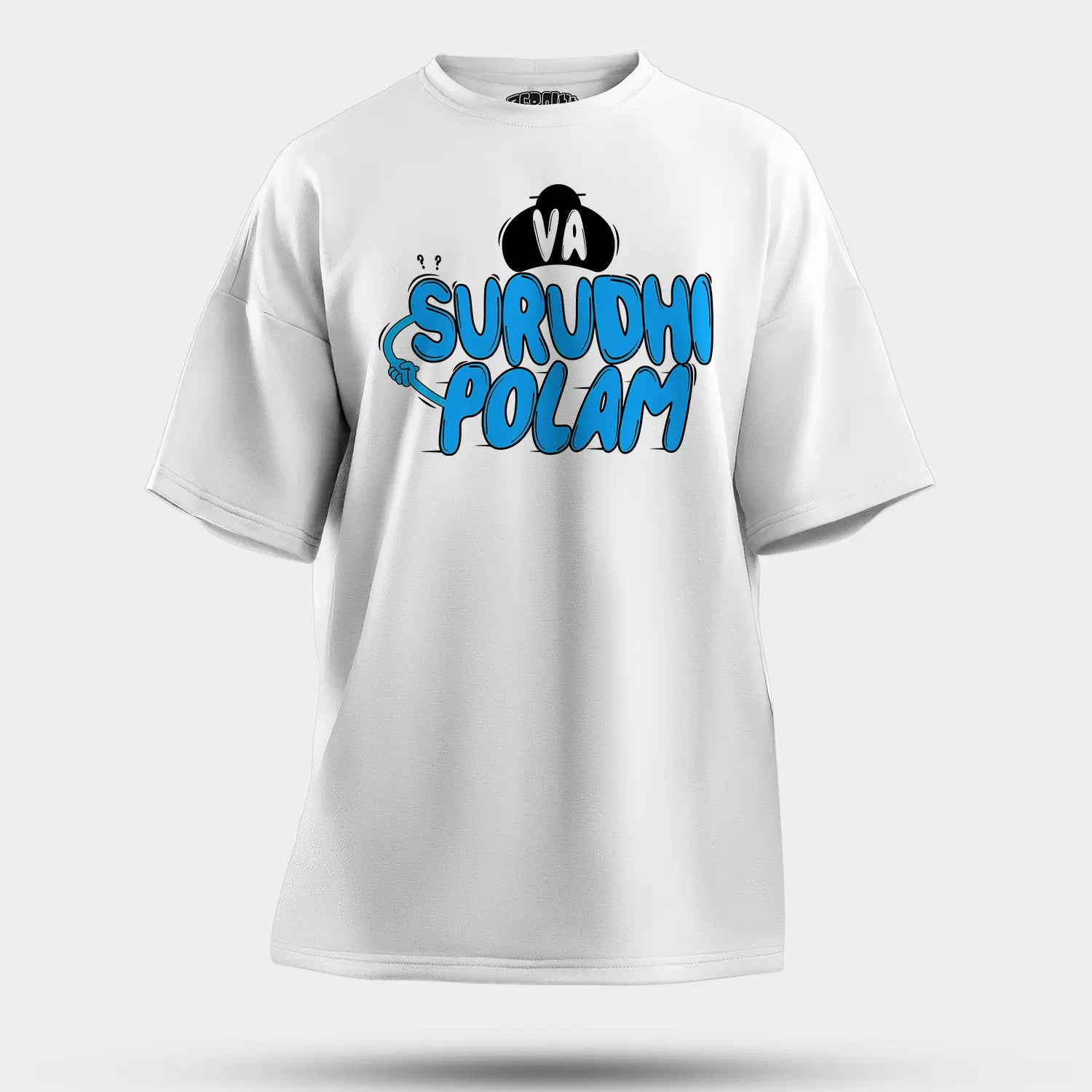 Va Surudhi Polam Men/Unisex Oversized T-Shirt in White Color