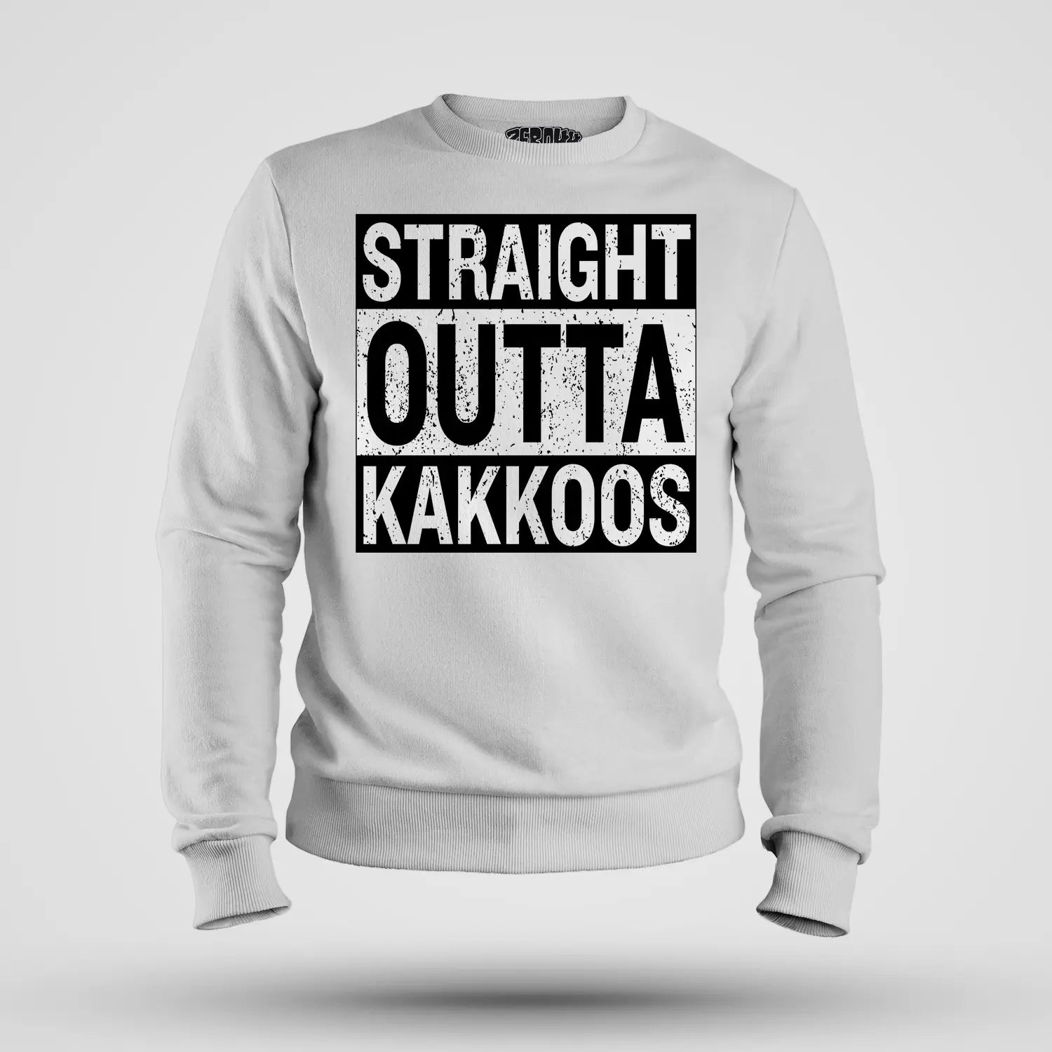 Straight Outta Kakkoos Men/Unisex Sweatshirt in White Color