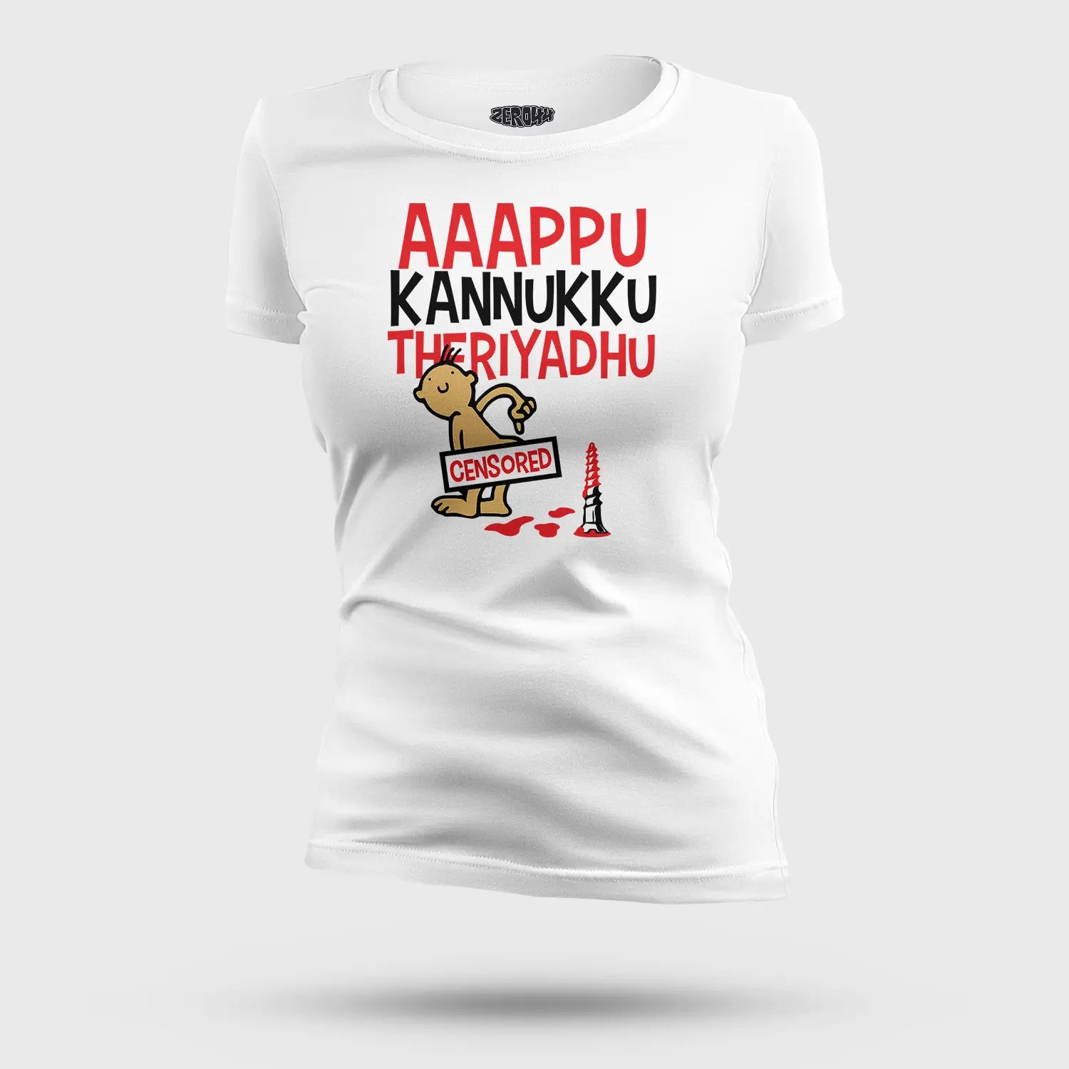 Aaappu Kannukku Theriyadhu Women's T-Shirt in White Color