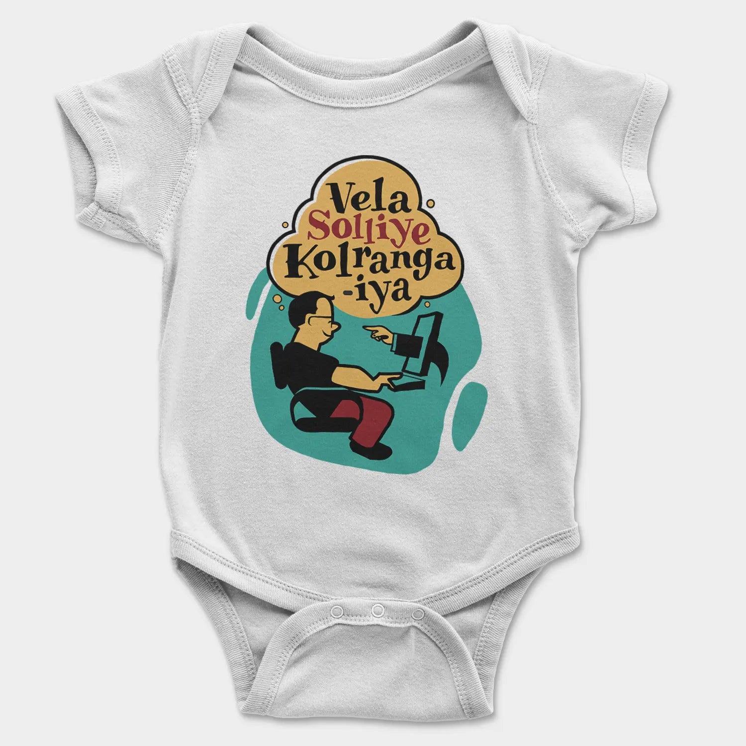 Vela Soliye Kolrangaiya Onesie/Romper in White Color