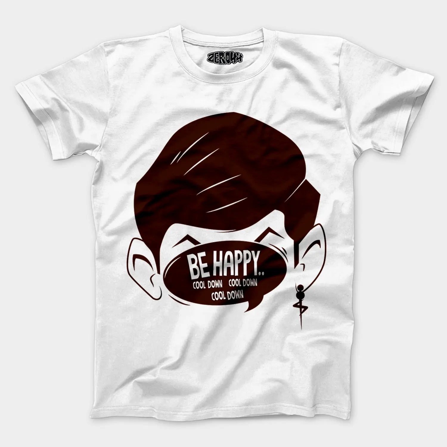 Be Happy Cool Down Cool Down Cool Down Men/Unisex T-Shirt in White Color