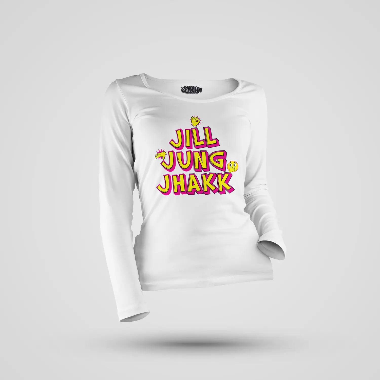 Jill Jung Jhakk Women's Long Sleeve T-Shirt in White Color