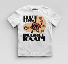 But First Degree Kaapi Boys Round Neck T-Shirt in White Color