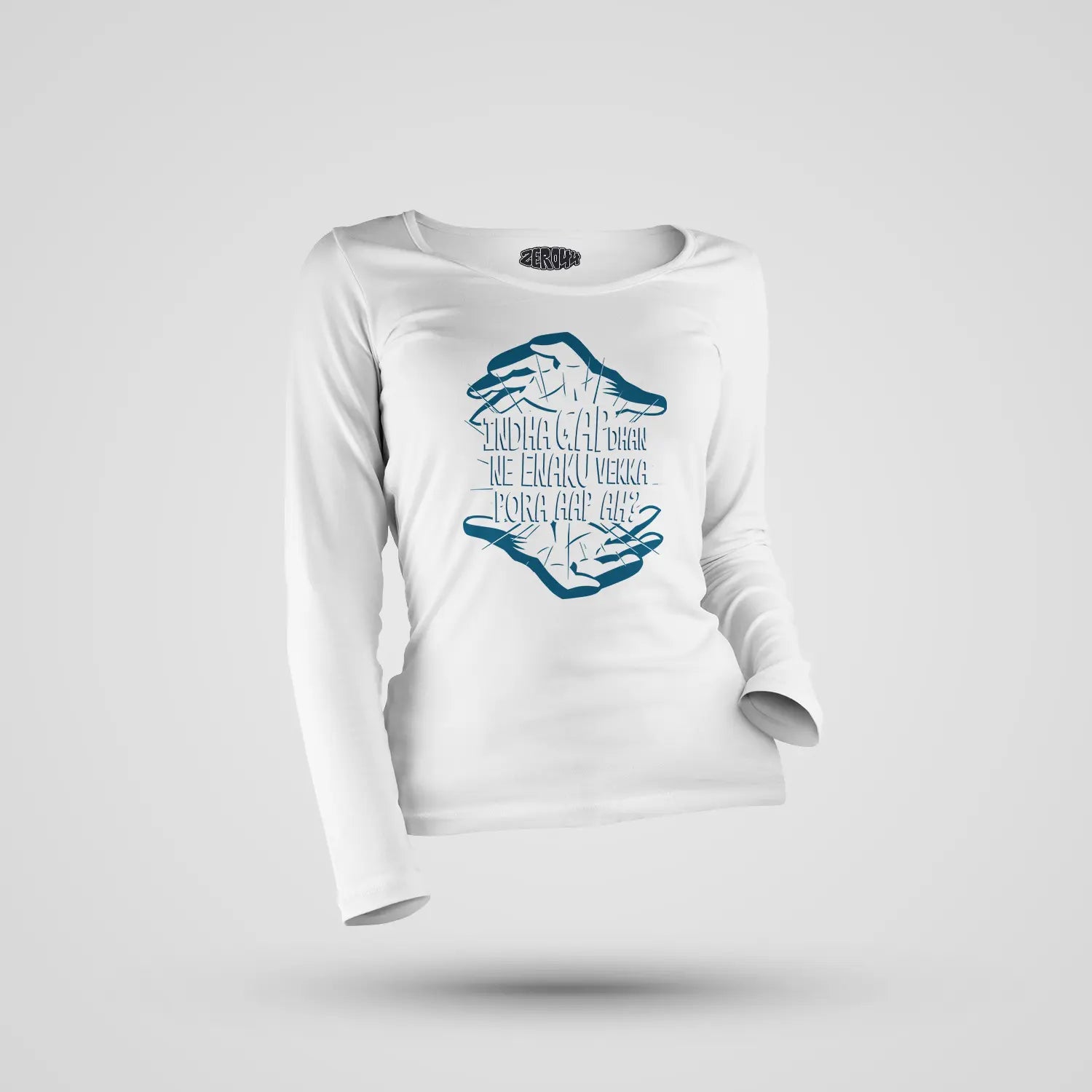Indha Gap Dhan Ne Enaku Vekka Pora Aap Ah? Women's Long Sleeve T-Shirt in White Color