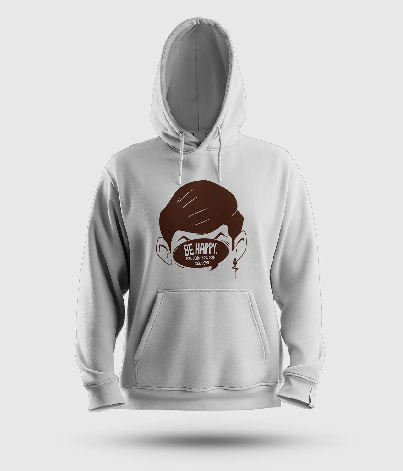 Be Happy Cool Down Cool Down Cool Down Men/Unisex Hoodie in White Color