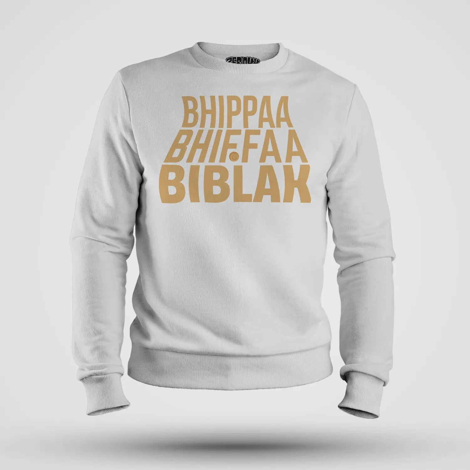 Bhippa Bhiffa Biblak Men/Unisex Sweatshirt in White Color