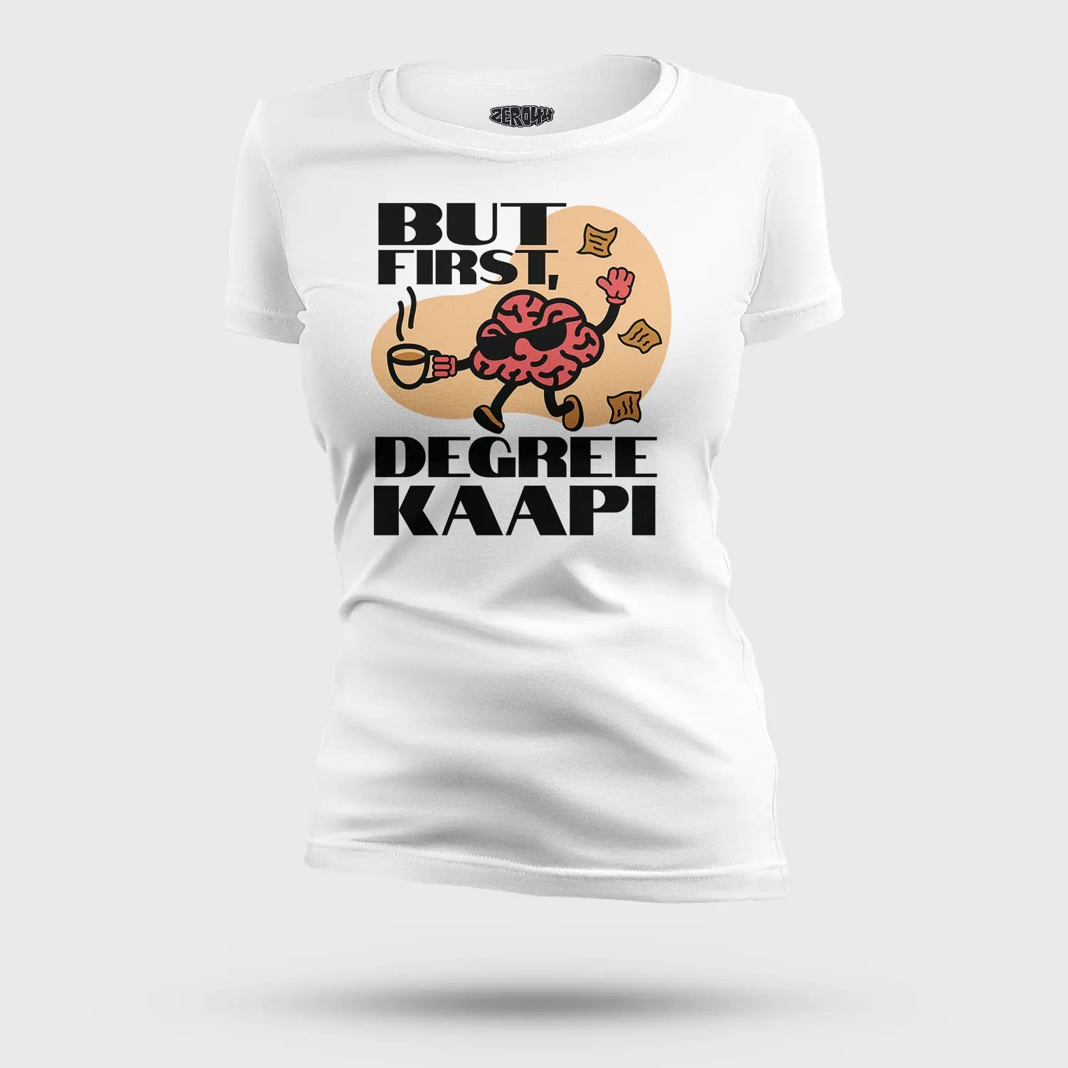 But First Degree Kaapi Women's T-Shirt in White Color