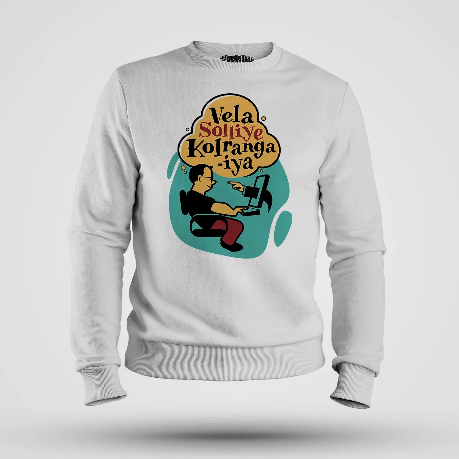Vela Soliye Kolrangaiya Men/Unisex Sweatshirt in White Color
