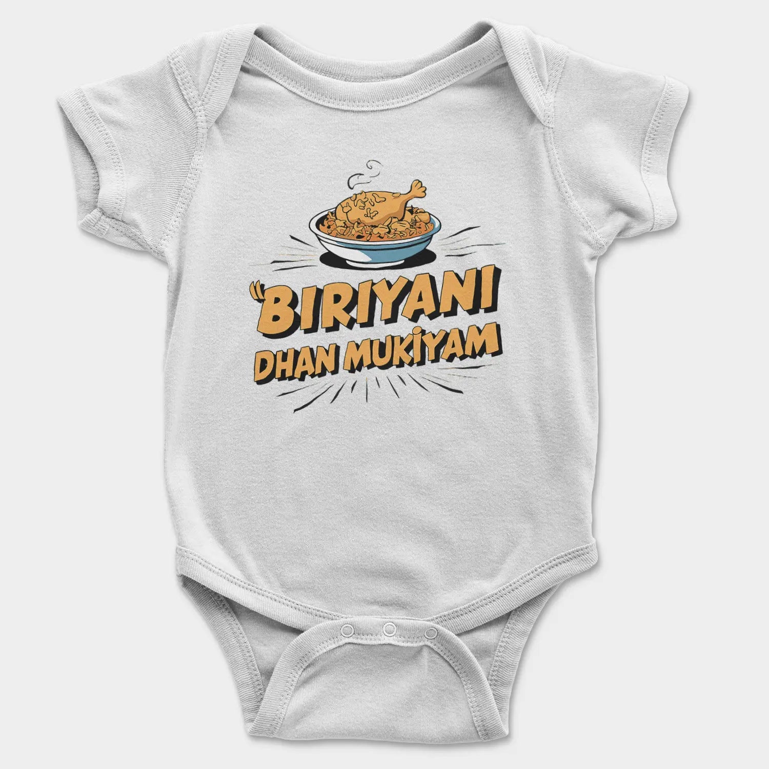 Biriyani Dhan Mukiyam Onesie/Romper in White Color