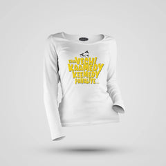 Ena Vechi Kaamedy Keemady Panaliye Women's Long Sleeve T-Shirt in White Color