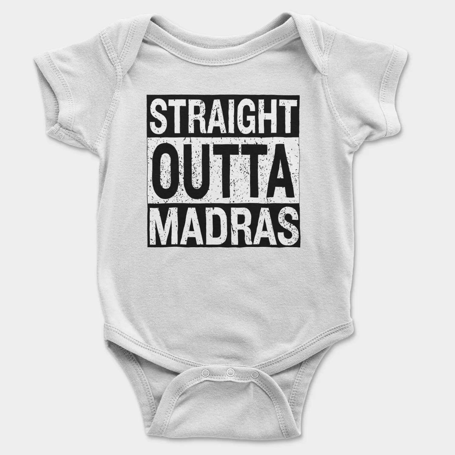 Straight Outta Madras Onesie/Romper in White Color