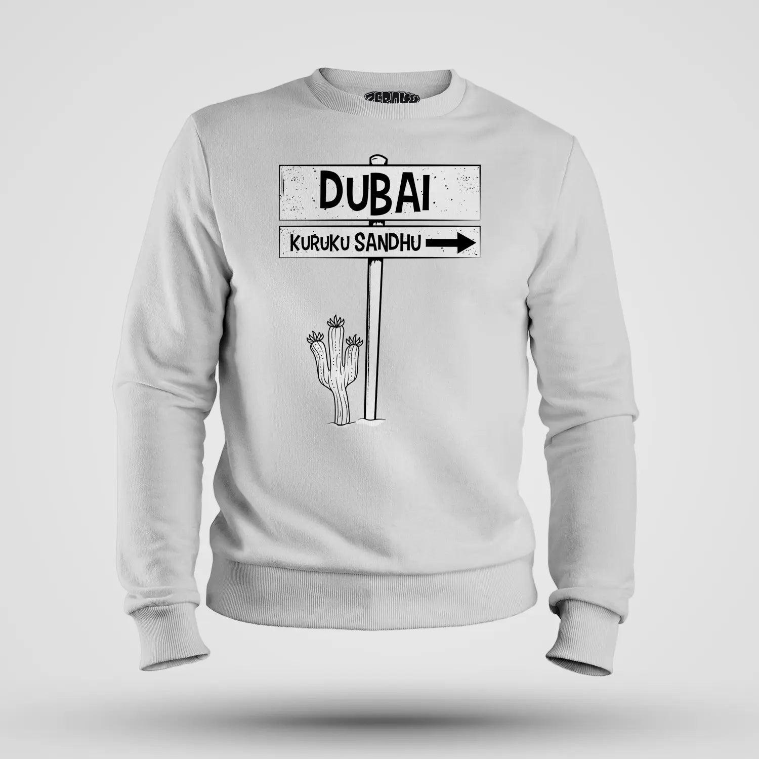 Dubai Kuruku Sandhu Men/Unisex Sweatshirt in White Color