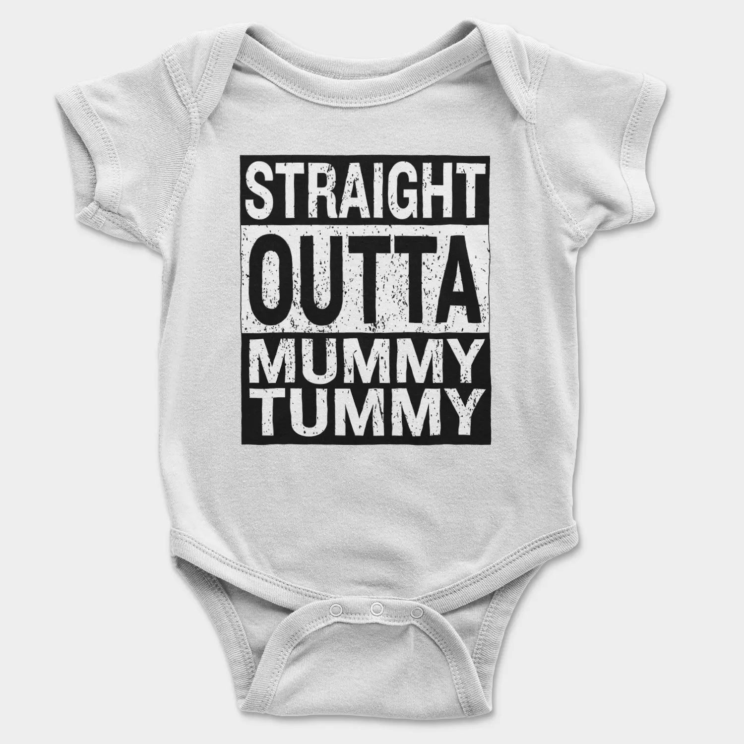 Straight Outta Mummy Tummy Onesie/Romper in White Color