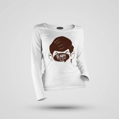 Be Happy Cool Down Cool Down Cool Down Women's Long Sleeve T-Shirt in White Color