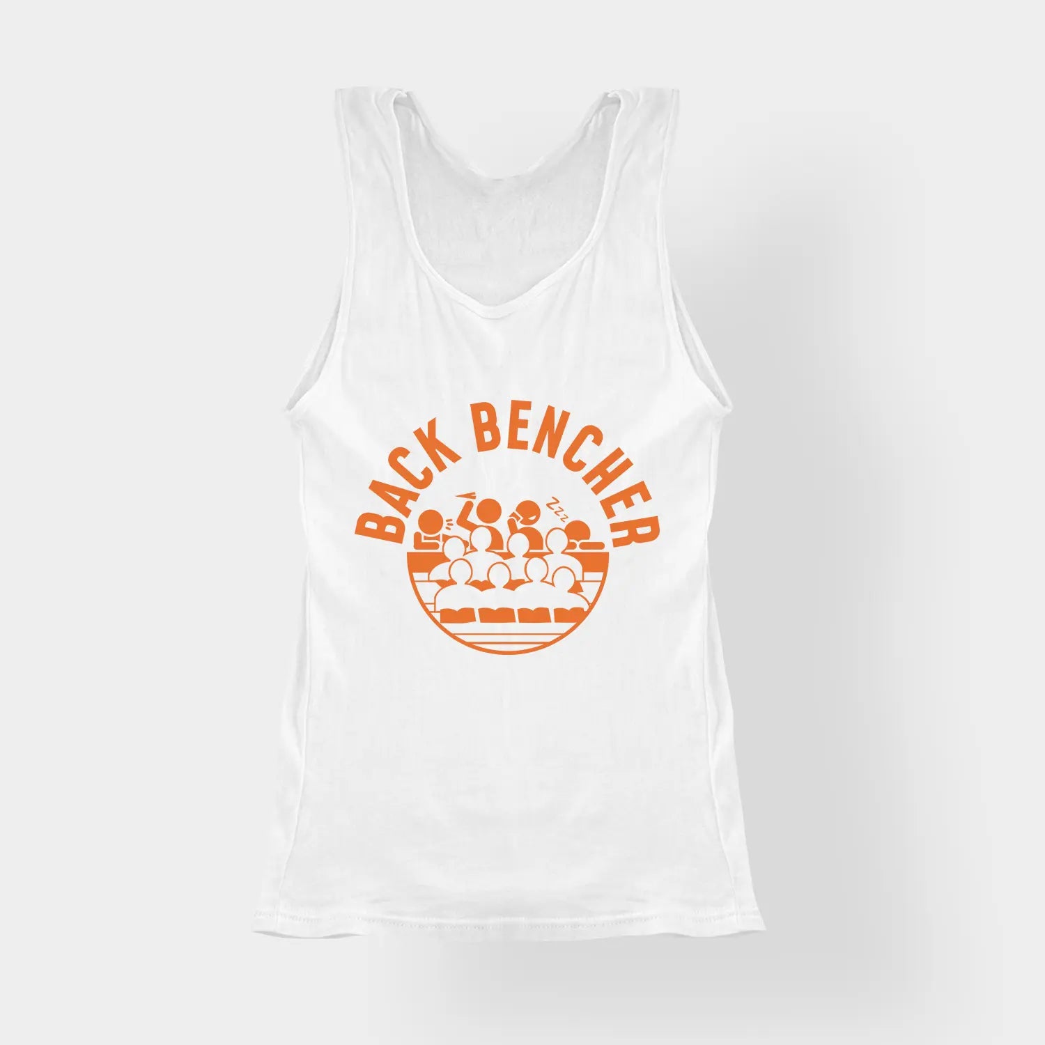 Back Bencher Women's Tank Top in White Color