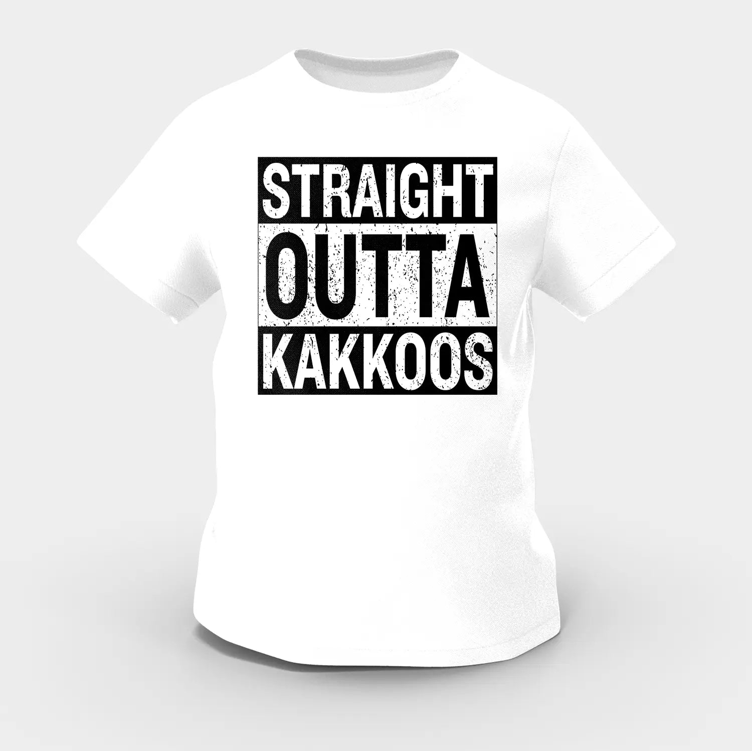 Straight Outta Kakkoos Girls Round Neck T-Shirt in White Color