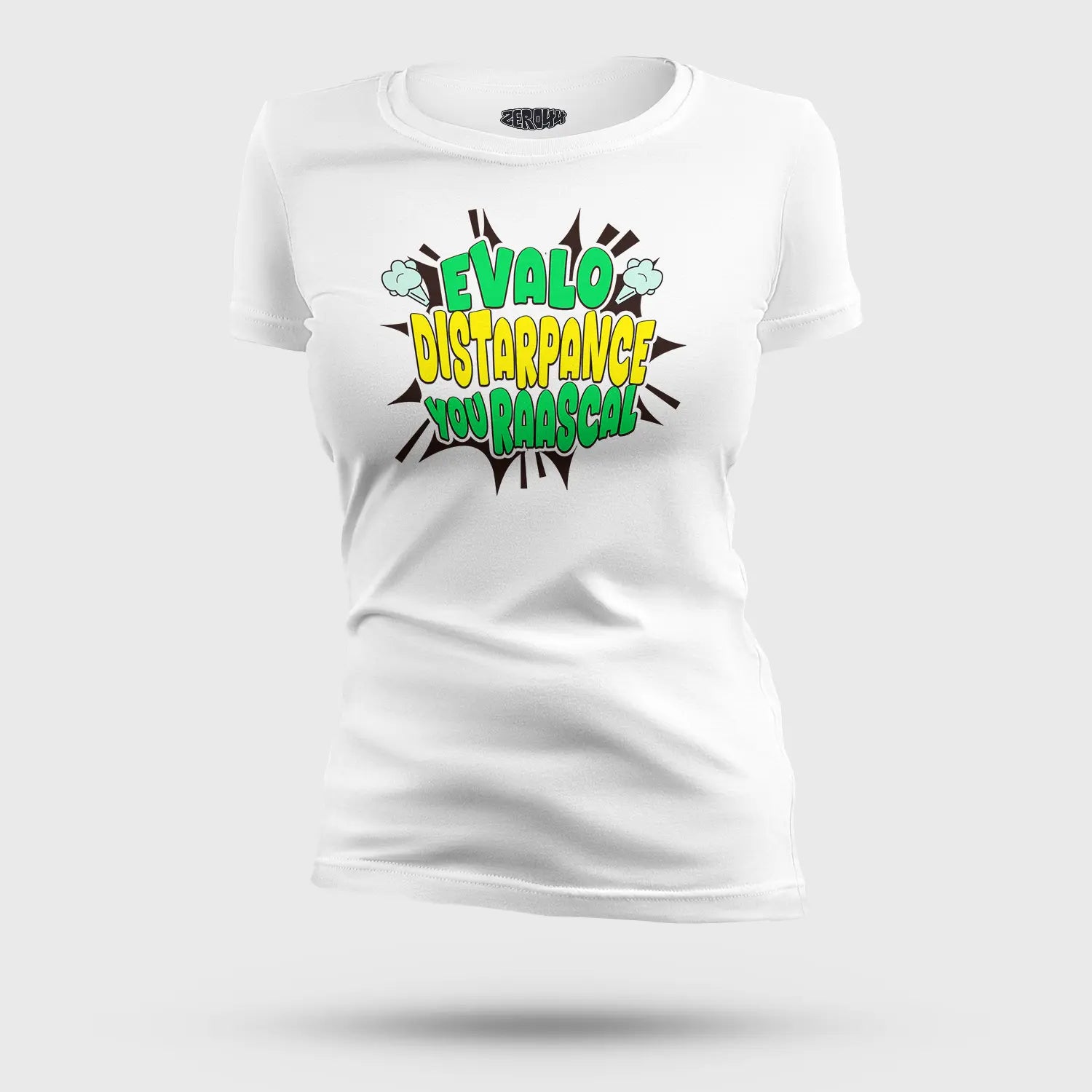 Evalo Distarpance You Raascal Women's T-Shirt in White Color