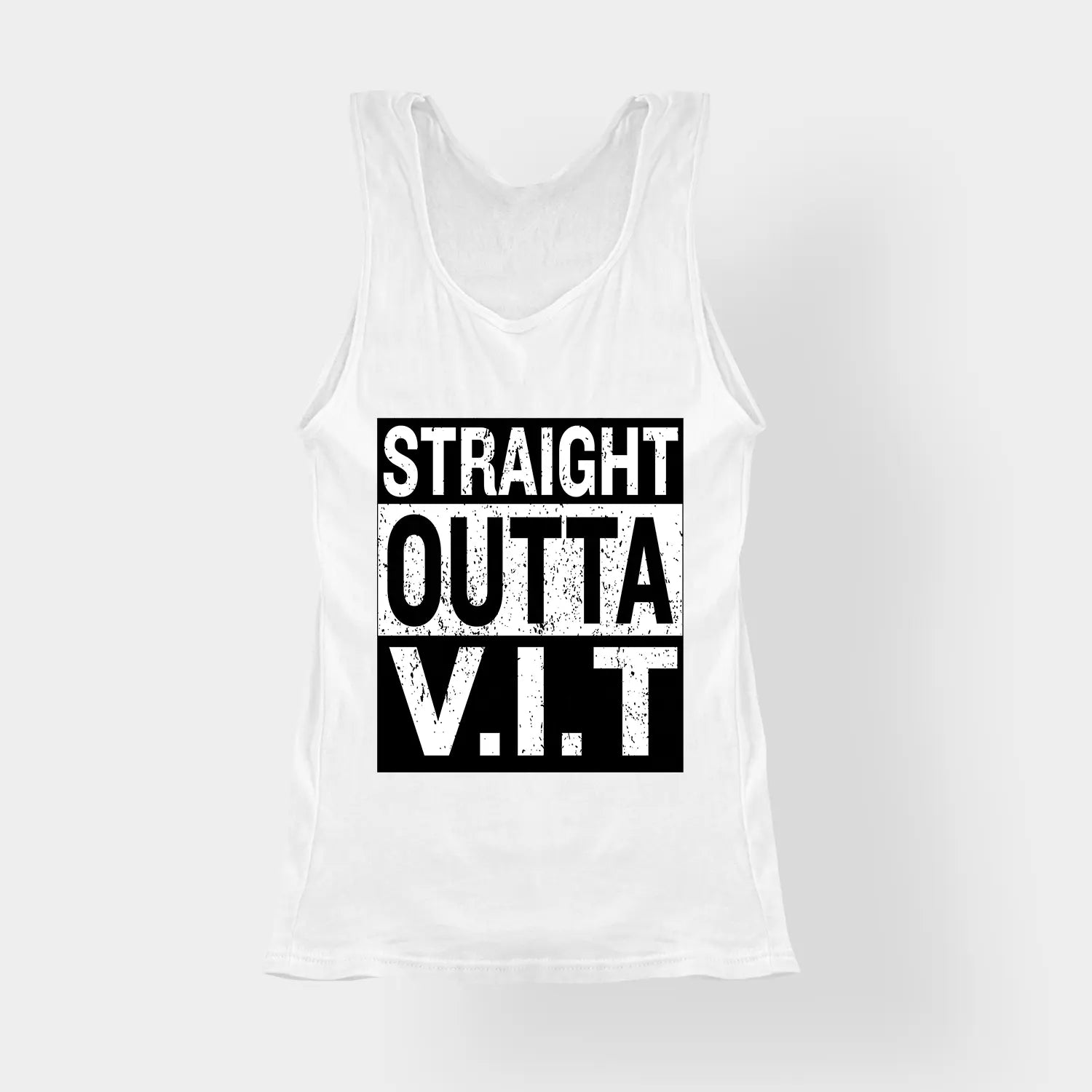 Straight Outta Vit Women's Tank Top in White Color