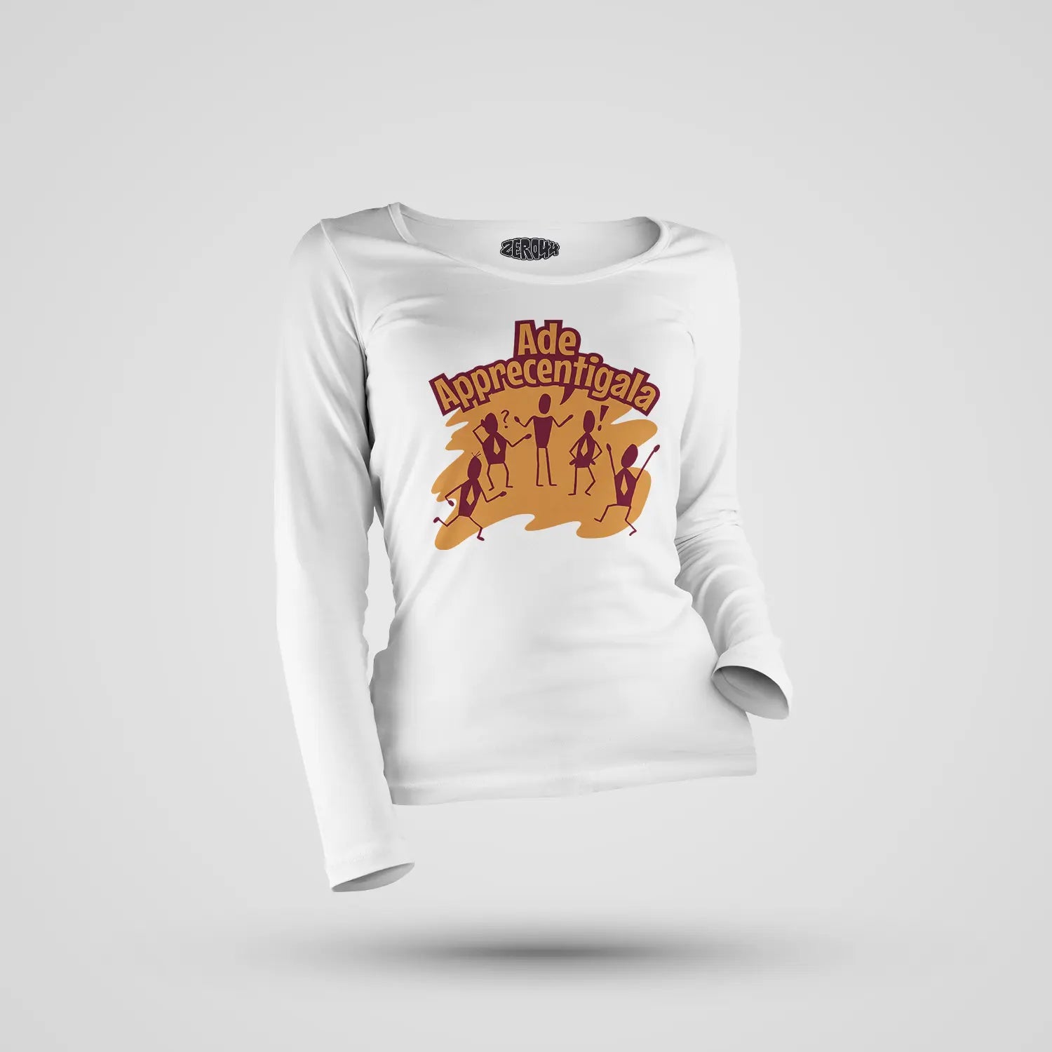 Ade Apprecentingala Women's Long Sleeve T-Shirt in White Color