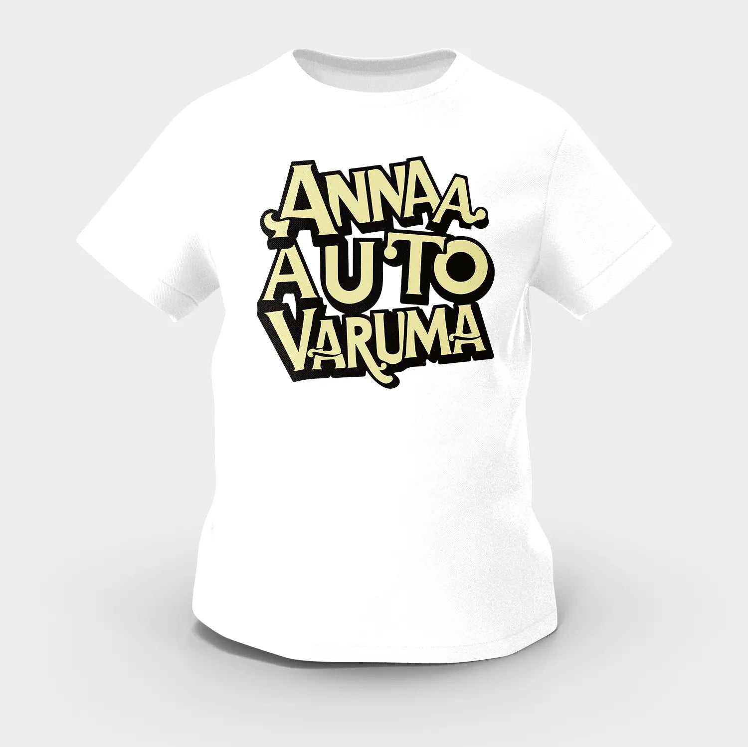 Anna Auto Varuma Girls Round Neck T-Shirt in White Color