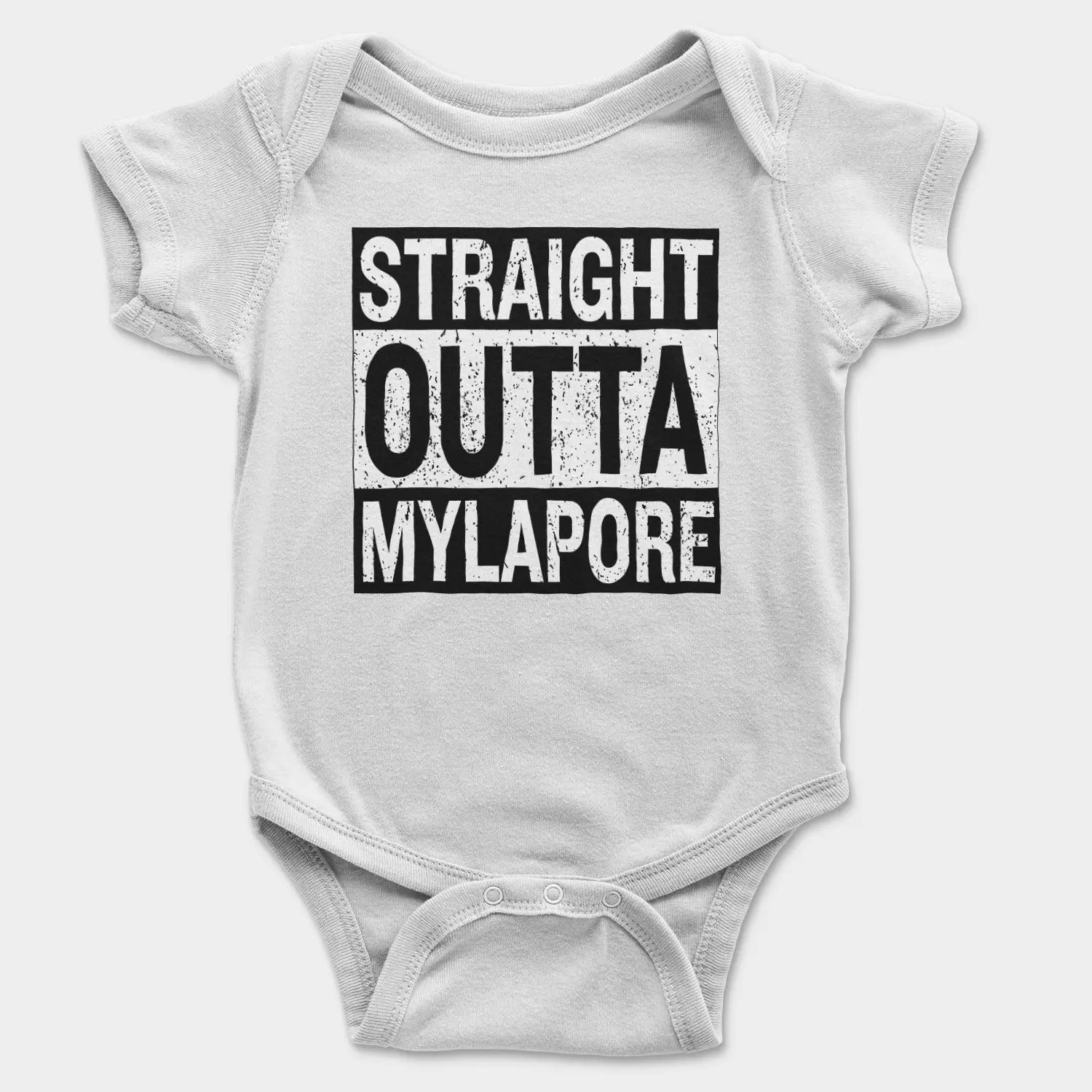 Straight Outta Mylapore Onesie/Romper in White Color