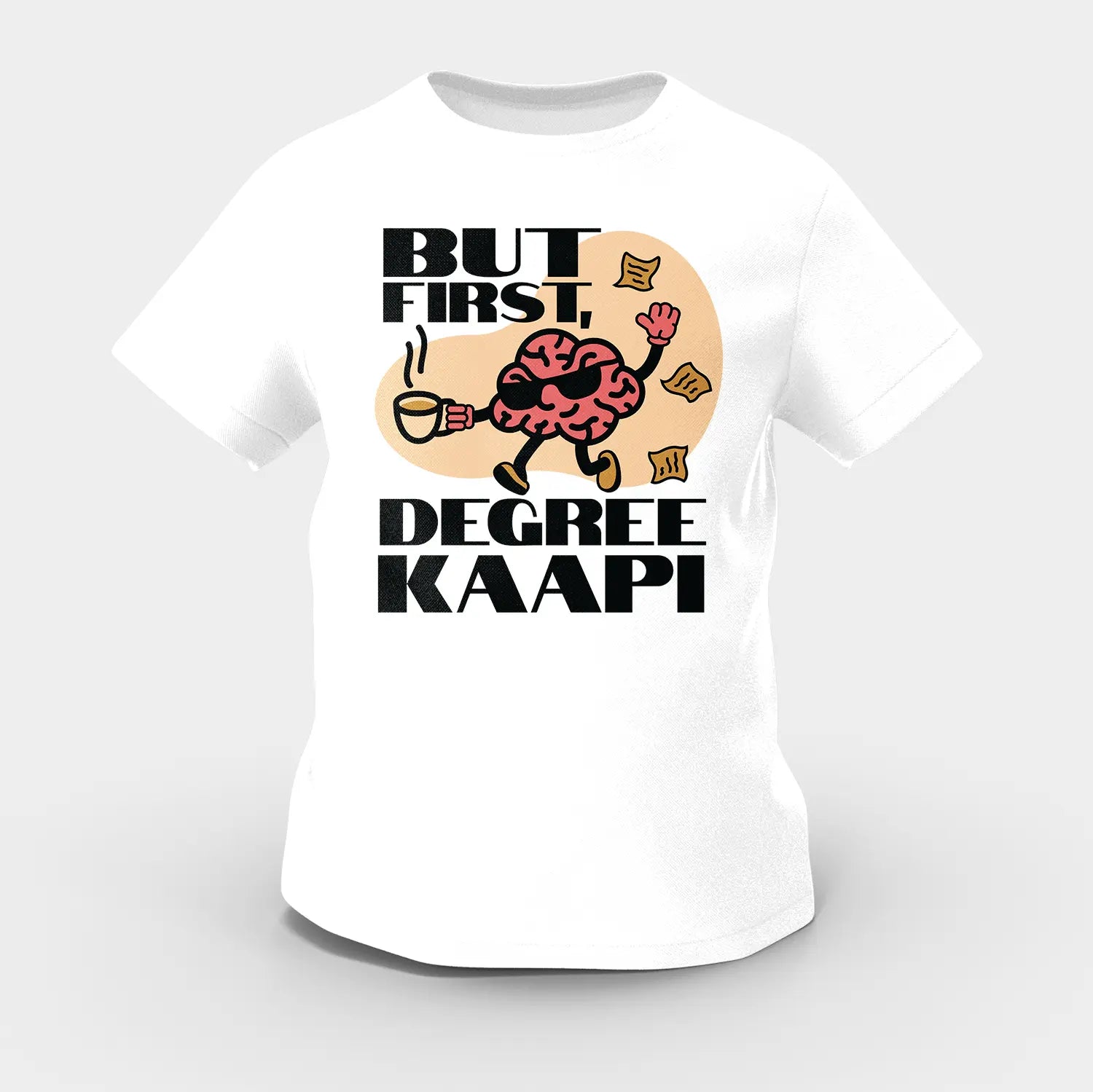 But First Degree Kaapi Girls Round Neck T-Shirt in White Color