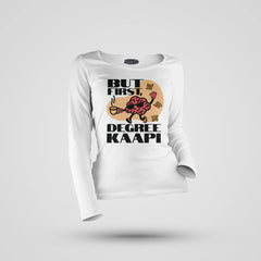 But First Degree Kaapi Women's Long Sleeve T-Shirt in White Color