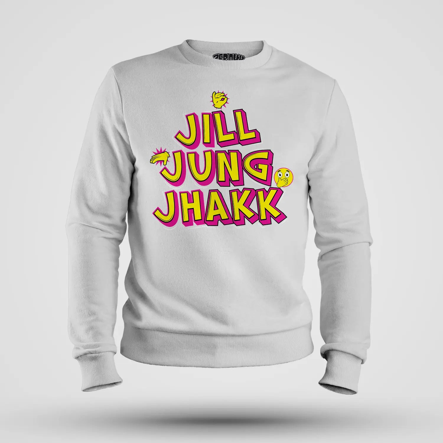 Jill Jung Jhakk Men/Unisex Sweatshirt in White Color