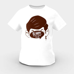 Be Happy Cool Down Cool Down Cool Down Girls Round Neck T-Shirt in White Color