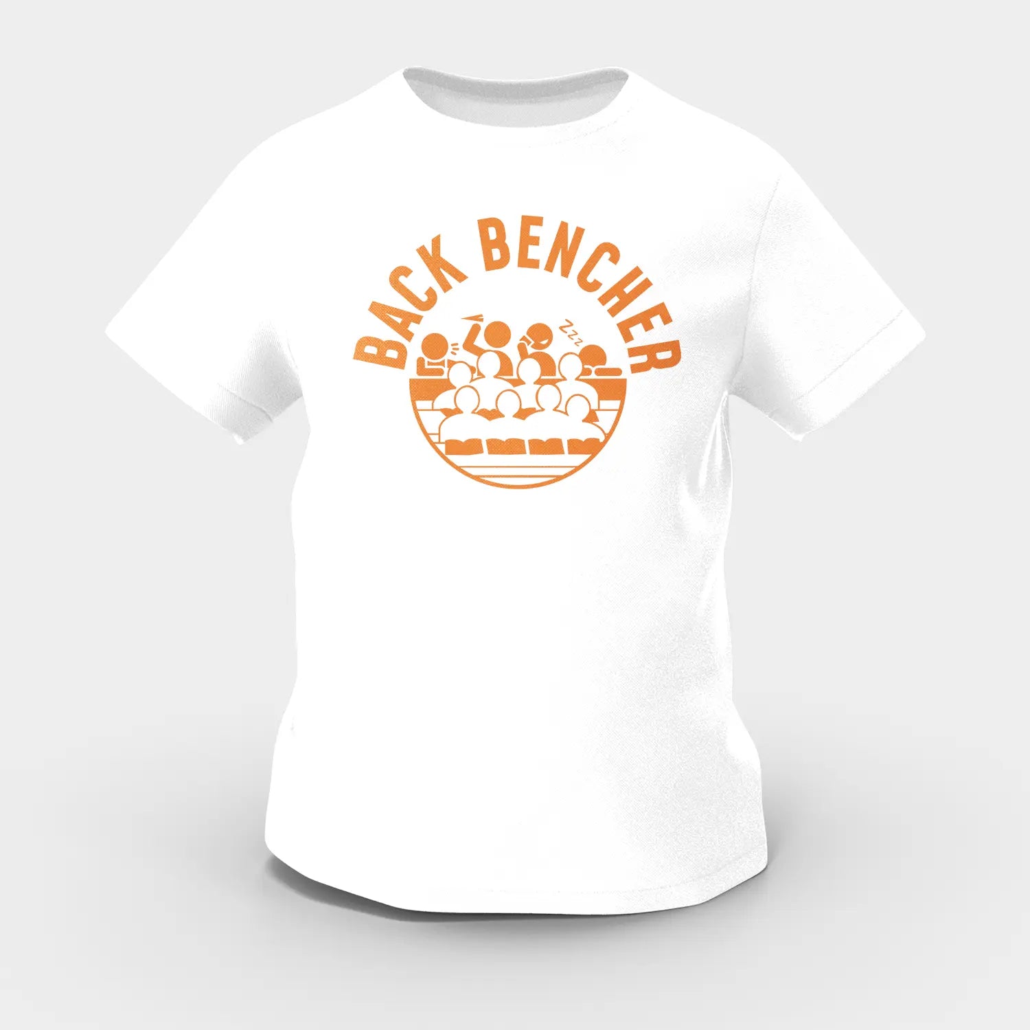 Back Bencher Girls Round Neck T-Shirt in White Color