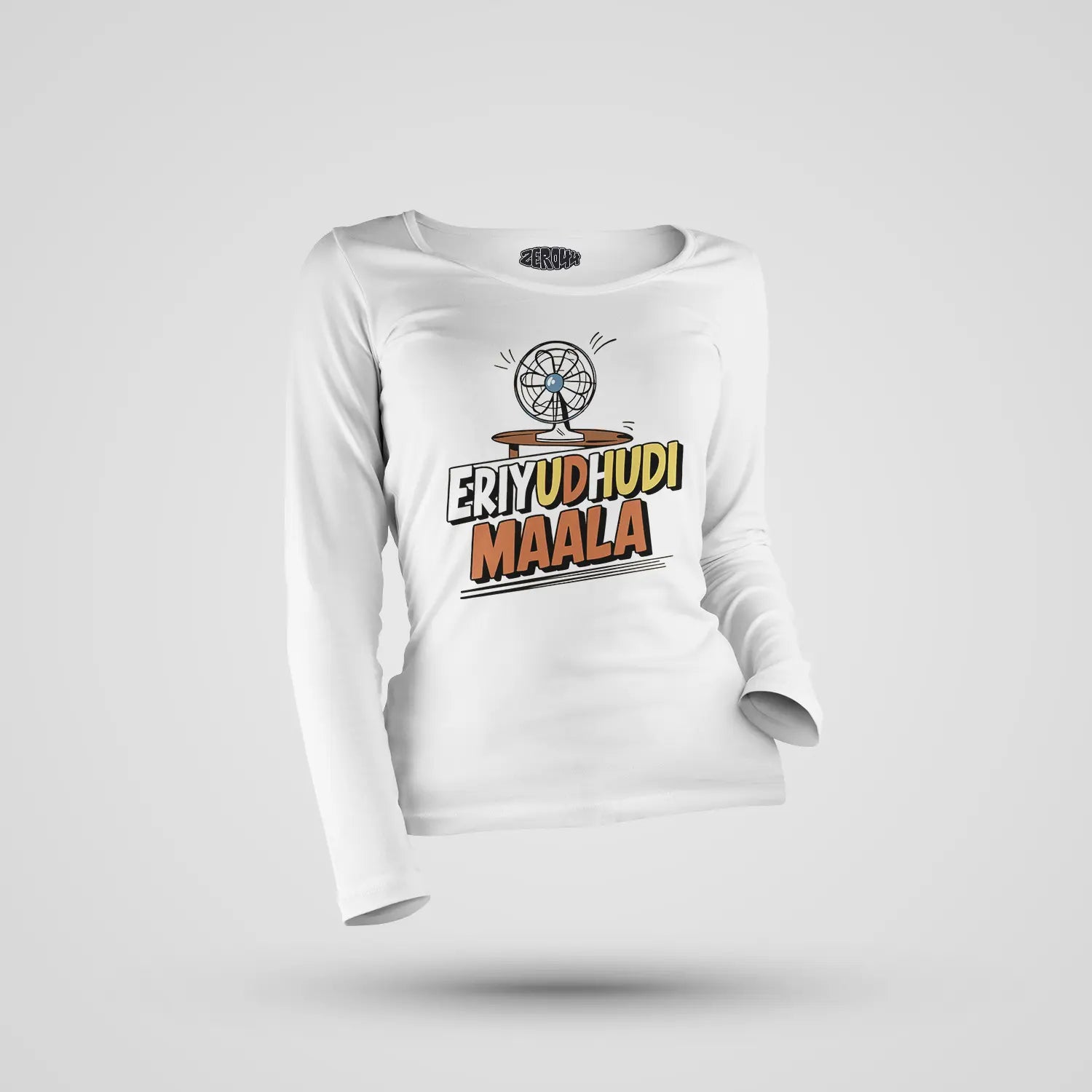 Eriyudhudi Maala Women's Long Sleeve T-Shirt in White Color