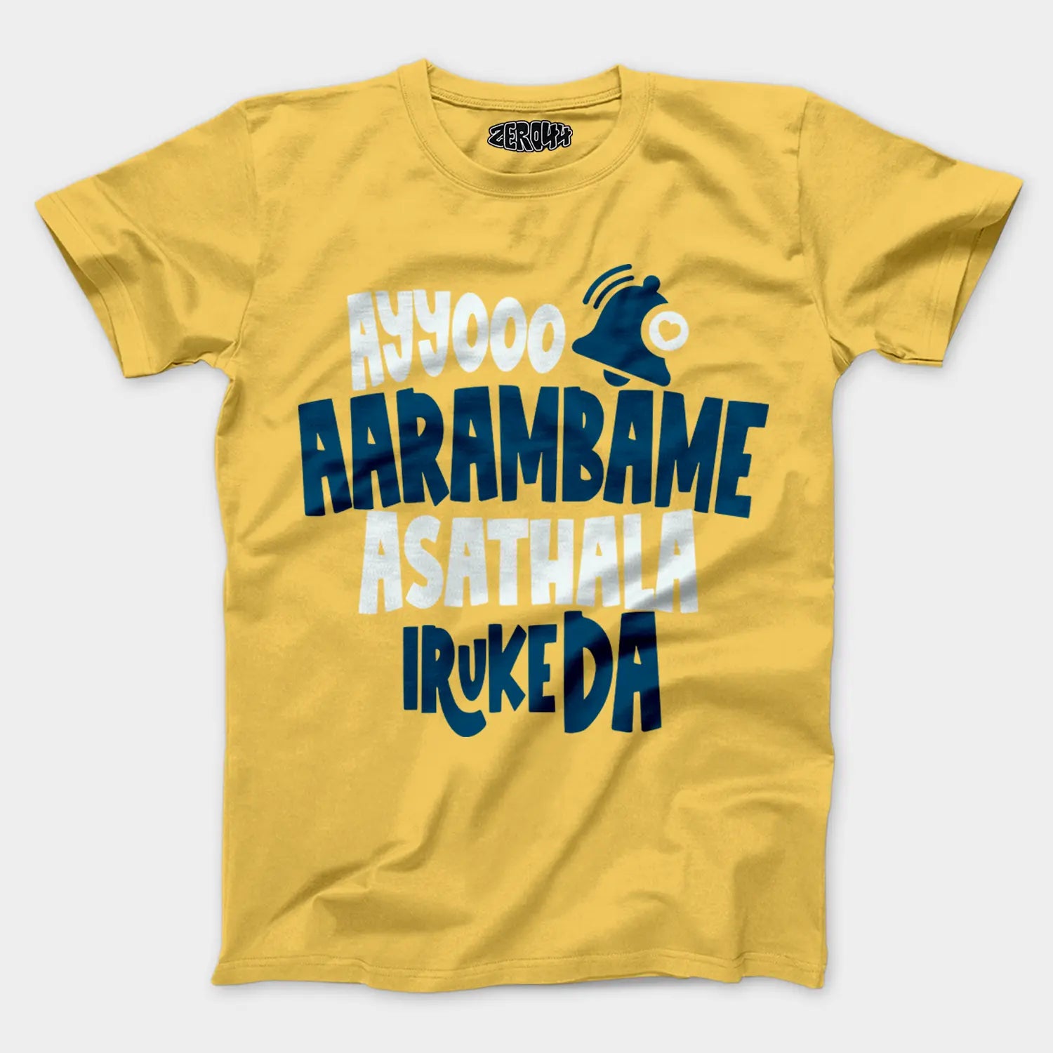 Ayyooo Aarambame Asathala Iruke Da Men/Unisex T-Shirt in Yellow Color