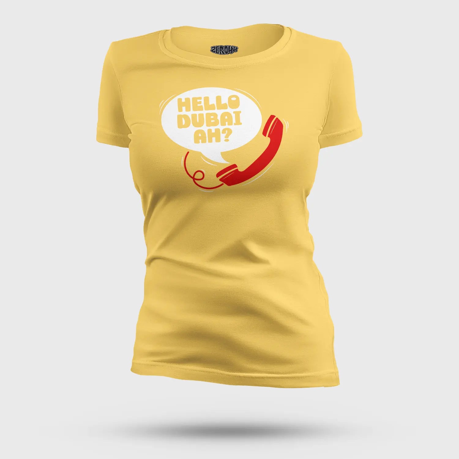 Hello Dubai Ah? Women's T-Shirt in Yellow Color