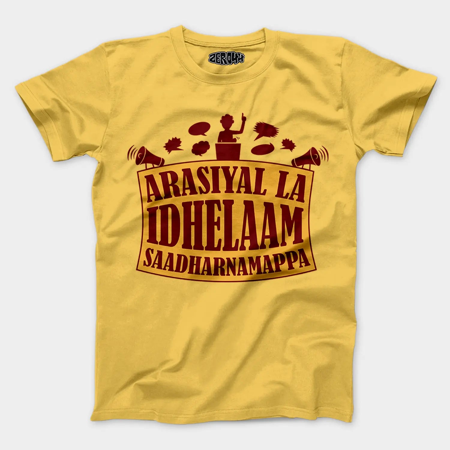 Arasiyal La Idhellam Saadharnamappa Men/Unisex T-Shirt in Yellow Color